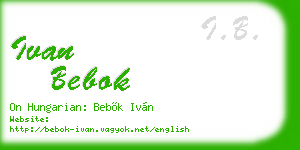 ivan bebok business card